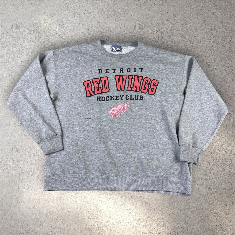 Vintage NHL Detroit Red Wings Sweatshirt Men's XL‎ Lee Sport Distressed
